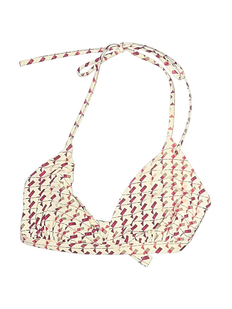 Pre-owned Assorted Brands Swimsuit Top Ivory Tweed Pattern Swimwear