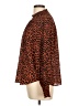 Ann Taylor LOFT 100% Polyester Animal Print Orange Long Sleeve Blouse Size Lg Petite - photo 5