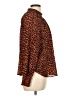 Ann Taylor LOFT 100% Polyester Animal Print Orange Long Sleeve Blouse Size Lg Petite - photo 4