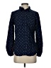 St. John's Bay Polka Dots Blue Long Sleeve Blouse Size S - photo 1
