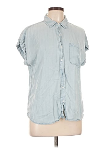 Cosmic Blue Love Short Sleeve Button-Down Shirt (view 1)