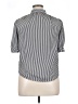 T Tahari 100% Polyester Stripes Black Silver Short Sleeve Blouse Size XL - photo 2