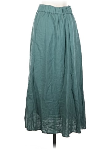Madewell Linen-Blend Side-Button Midi Skirt (view 2)