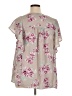 Torrid 100% Polyester Floral Gray Short Sleeve Blouse Size 1X Plus (1) - photo 2