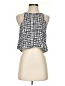 Zara 100% Viscose Checkered-gingham Plaid Stripes Black Sleeveless Blouse Size XS - photo 1