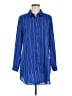 Como Vintage 100% Polyester Stripes Blue Long Sleeve Blouse Size M - photo 1