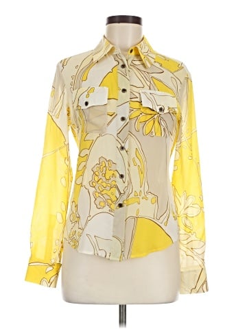 Anne Klein Long Sleeve Silk Top (view 1)
