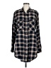 Sanctuary Plaid Black Long Sleeve Button-Down Shirt Size M - photo 1