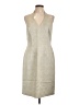 M David Meister 100% Polyester Chevron-herringbone Silver Cocktail Dress Size 10 - photo 1