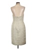 M David Meister 100% Polyester Chevron-herringbone Silver Cocktail Dress Size 10 - photo 2