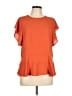Stella & Dot 100% Polyester Orange Short Sleeve Blouse Size L - photo 1