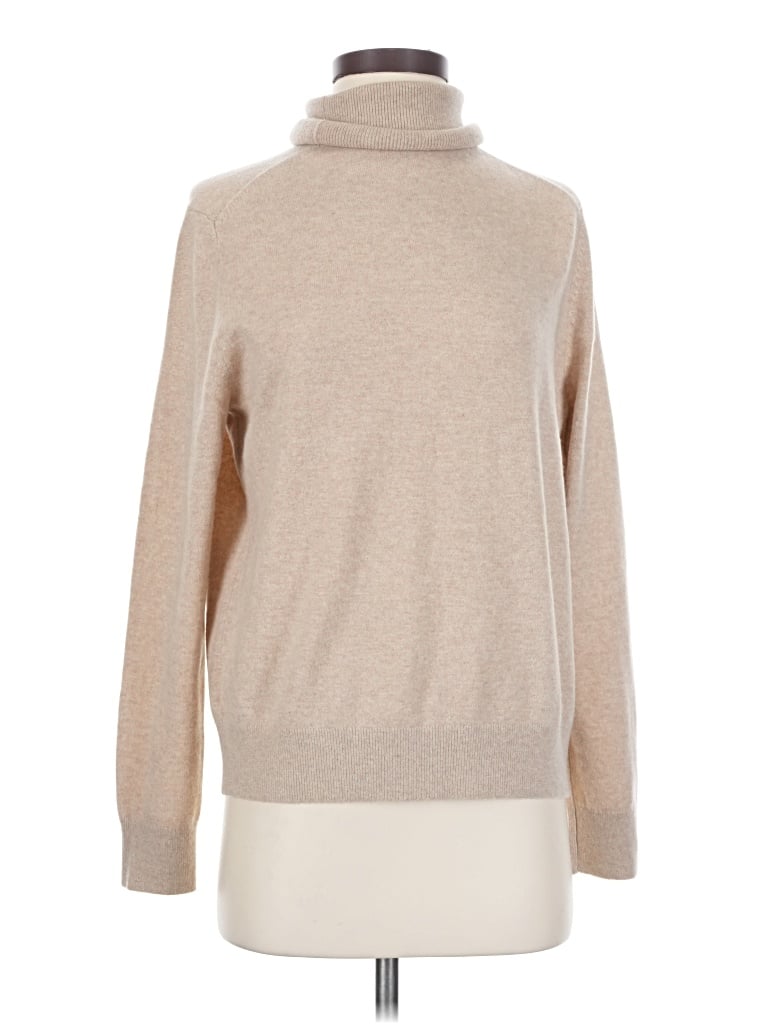 Pre-owned Unbranded Turtleneck Sweater In Tan