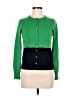 J.Crew 100% Wool Color Block Green Wool Cardigan Size M - photo 1