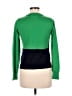 J.Crew 100% Wool Color Block Green Wool Cardigan Size M - photo 2