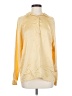 Les Copains 100% Silk Color Block Gold Yellow Long Sleeve Silk Top Size 4 - photo 1