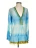 Hale Bob Blue 3/4 Sleeve Blouse Size S - photo 1