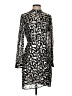 Cache 100% Polyester Animal Print Silver Cocktail Dress Size 0 - photo 1