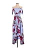 Olivaceous 100% Rayon Floral Blue Casual Dress Size S - photo 1