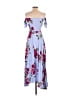 Olivaceous 100% Rayon Floral Blue Casual Dress Size S - photo 2