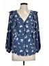 LC Lauren Conrad 100% Polyester Blue 3/4 Sleeve Blouse Size L - photo 1