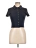 Forever 21 Black Short Sleeve Blouse Size L - photo 1