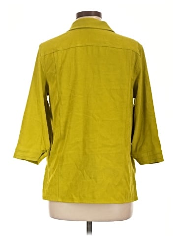 JM Collection 3/4 Sleeve Button-Down Shirt (view 2)