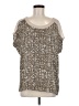 Bellatrix 100% Polyester Silver Short Sleeve Top Size M - photo 1