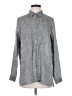 J.Jill 100% Linen Tweed Gray Long Sleeve Button-Down Shirt Size S - photo 1
