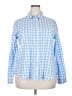 Caslon 100% Cotton Checkered-gingham Blue Long Sleeve Button-Down Shirt Size XXL - photo 1
