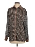 Gracia 100% Polyester Print Brown Long Sleeve Blouse Size S - photo 1