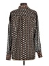 Gracia 100% Polyester Print Brown Long Sleeve Blouse Size S - photo 2