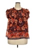 Old Navy 100% Polyester Orange Short Sleeve Blouse Size XXL - photo 1