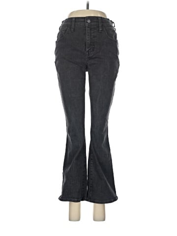 Madewell Petite Kick Out Crop Jeans in Black Rinse Wash (view 1)