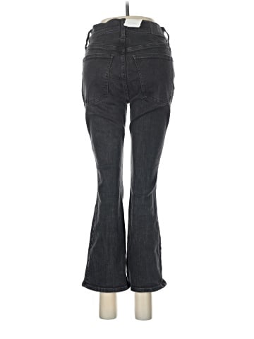 Madewell Petite Kick Out Crop Jeans in Black Rinse Wash (view 2)