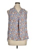Doublju Floral Blue Sleeveless Blouse Size XL - photo 1