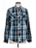 Eighty Eight 100% Cotton Plaid Blue Long Sleeve Button-Down Shirt Size L - photo 1