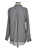 Ann Taylor LOFT 100% Polyester Stripes Gray Long Sleeve Blouse Size M - photo 2