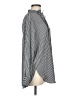 Ann Taylor LOFT 100% Polyester Stripes Gray Long Sleeve Blouse Size M - photo 4