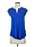 Lands' End 100% Rayon Blue Short Sleeve Blouse Size XS - photo 1