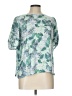 Ann Taylor LOFT 100% Polyester Green Short Sleeve Blouse Size Lg Petite - photo 1