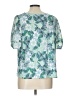 Ann Taylor LOFT 100% Polyester Green Short Sleeve Blouse Size Lg Petite - photo 2