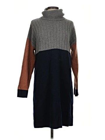 Madewell Colorblock Turtleneck Sweater Dress (view 1)