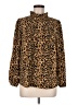 J.Crew 100% Polyester Animal Print Brown Long Sleeve Blouse Size M - photo 1