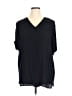 Sag Harbor 100% Rayon Black Short Sleeve Blouse Size XL - photo 1