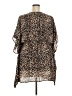 Ellos 100% Polyester Animal Print Brown Short Sleeve Blouse Size 22 - photo 2