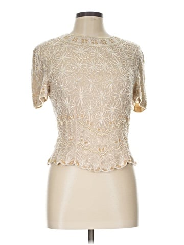 Adrianna Papell Short Sleeve Silk Top (view 1)