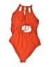 Unbranded Solid Orange One Piece Swimsuit Size M - photo 2