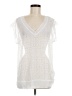 Eileen Fisher 100% Polyester White Short Sleeve Blouse Size M - photo 1