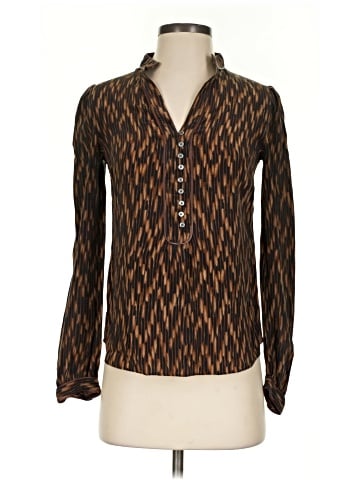 Elizabeth and James Long Sleeve Silk Top (view 1)