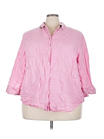 Lauren by Ralph Lauren 3/4 Sleeve Button-Down Shirt (view 1)